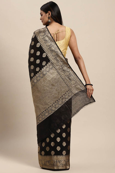 Black Art Silk Indian Saree