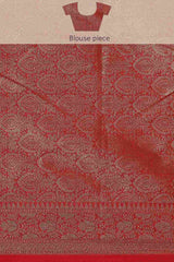 Red Art Silk Block Saree