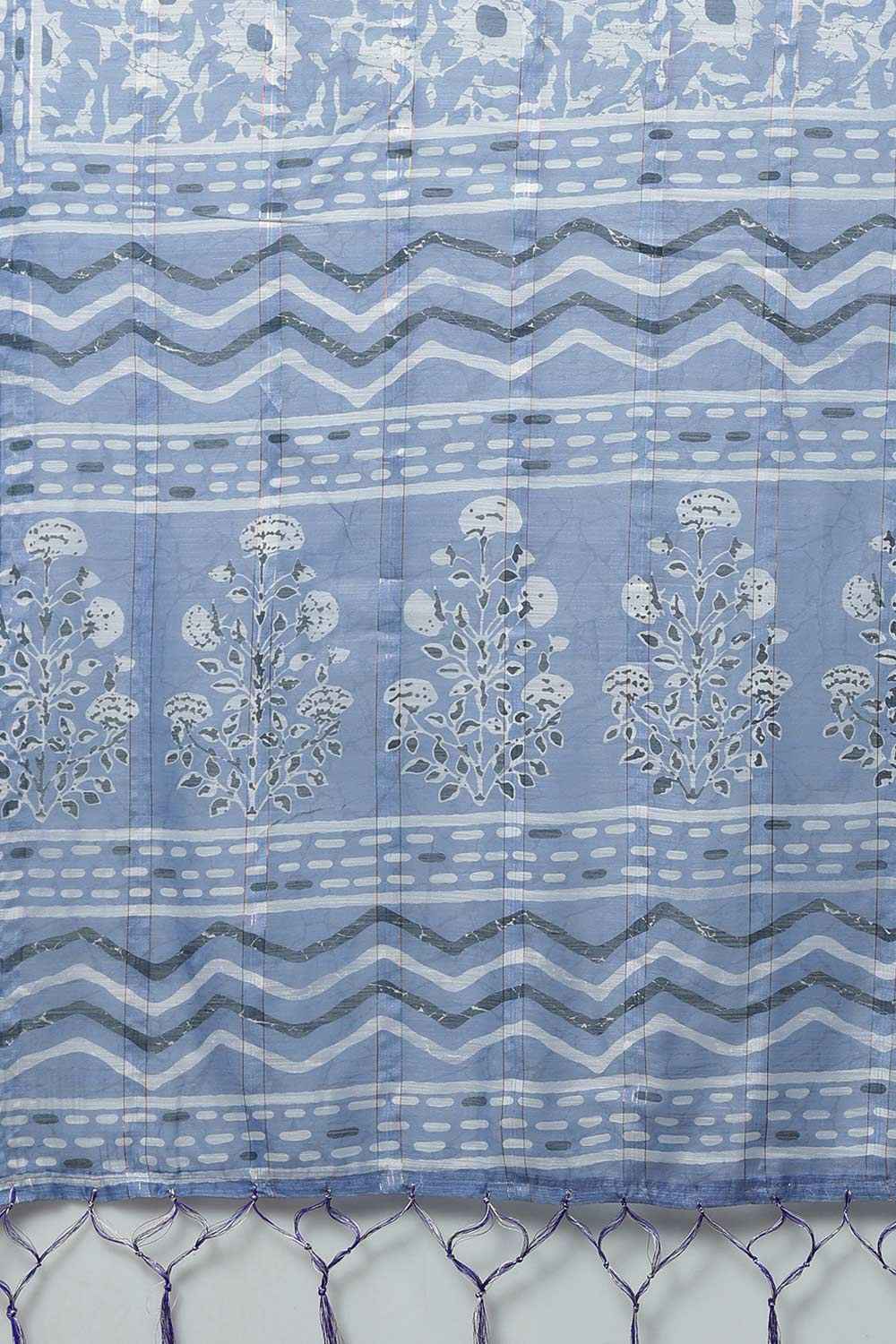 Soft Silk Light Blue Printed Designer Saree