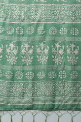 Soft Silk Sea Green Printed Designer Saree