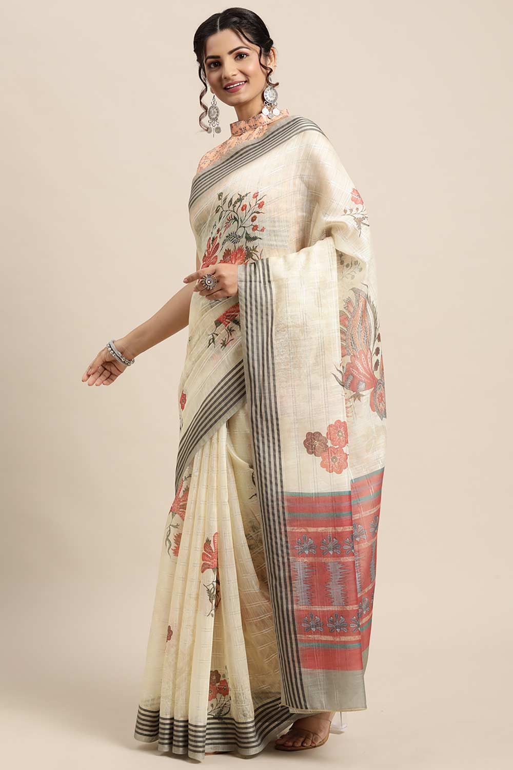 Soft Silk Yellow Printed Designer Saree