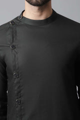 Buy Men's Green Cotton Solid Long Kurta Online - KARMAPLACE