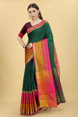 Multi Solid Art Silk Saree