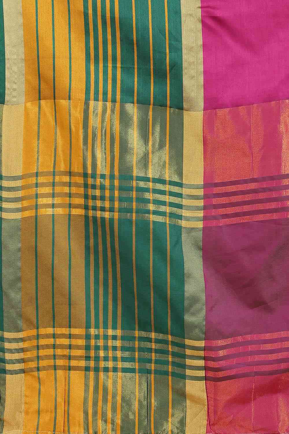 Pink Solid Art Silk Saree