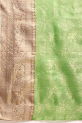 Green Woven Tissue Saree