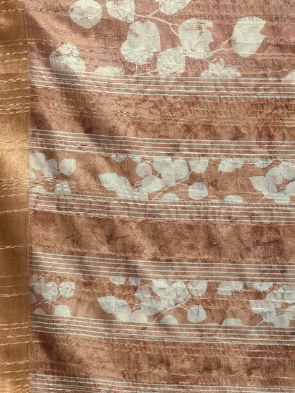 Brown Soft Silk Digital Print Saree