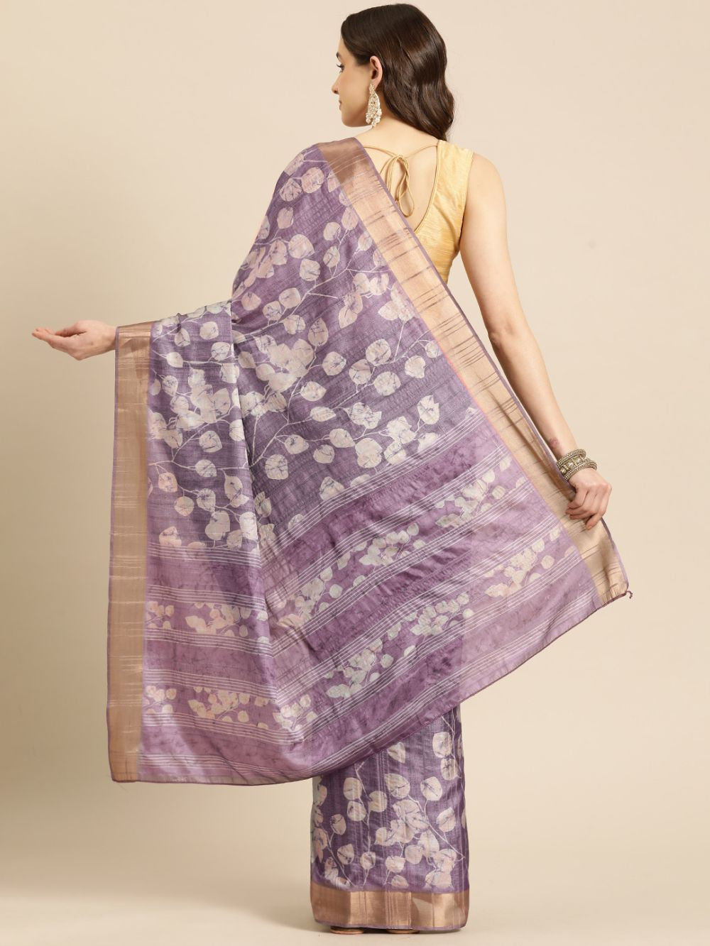 Lavender Soft Silk Digital Print Saree