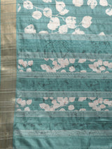 Teal Soft Silk Digital Print Saree