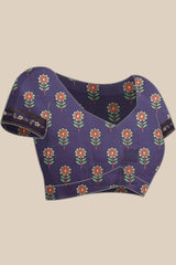 Buy Teal Soft Art Silk Floral Printed Banarasi Saree Online