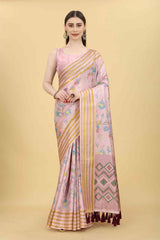 Pink Zari Art Silk Saree