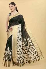 Black Zari Art Silk Saree