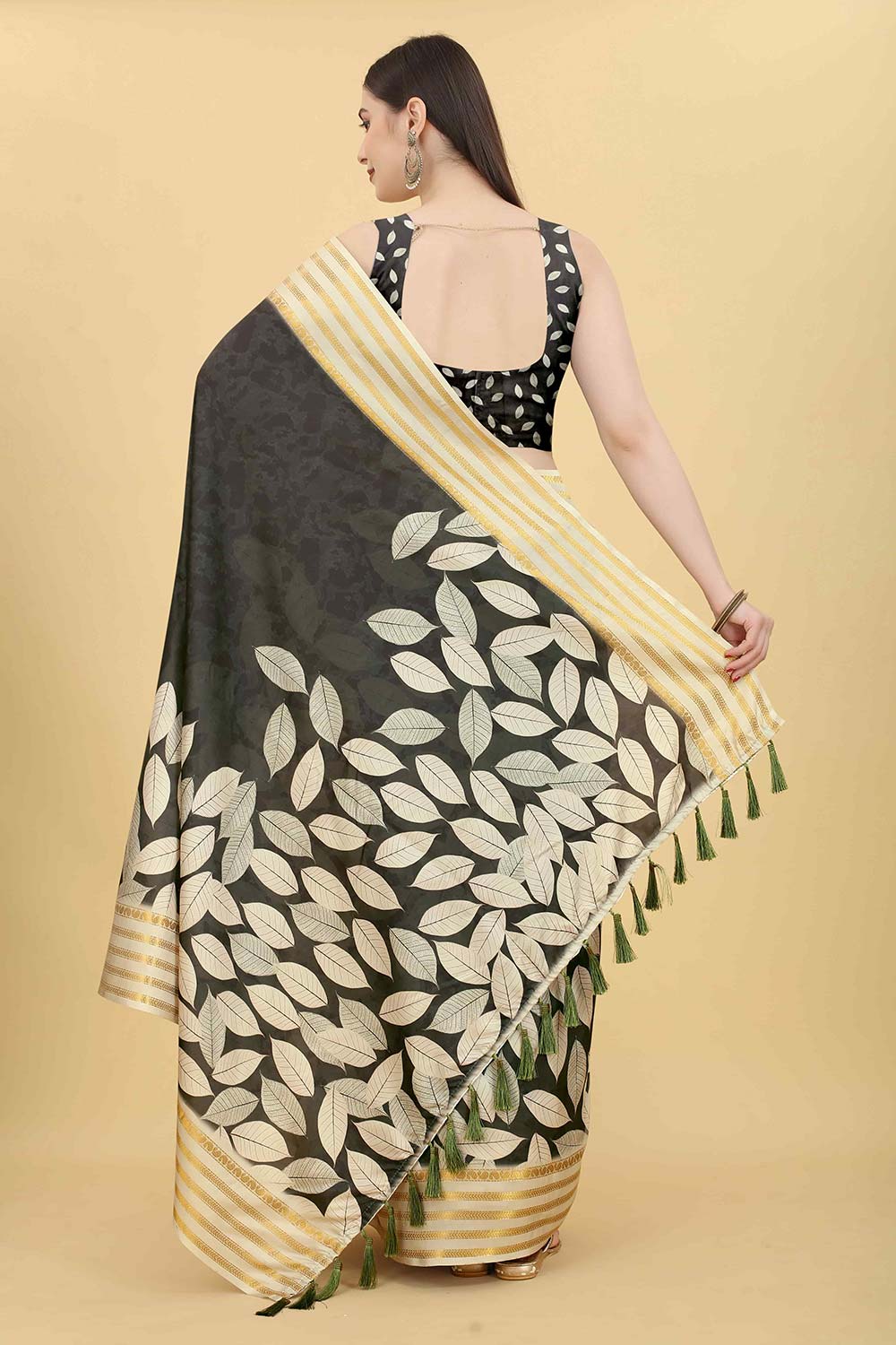 Black Zari Art Silk Saree