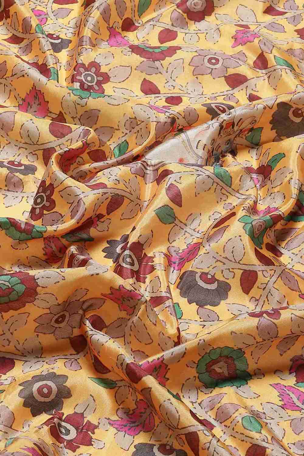 Yellow Zari Art Silk Saree