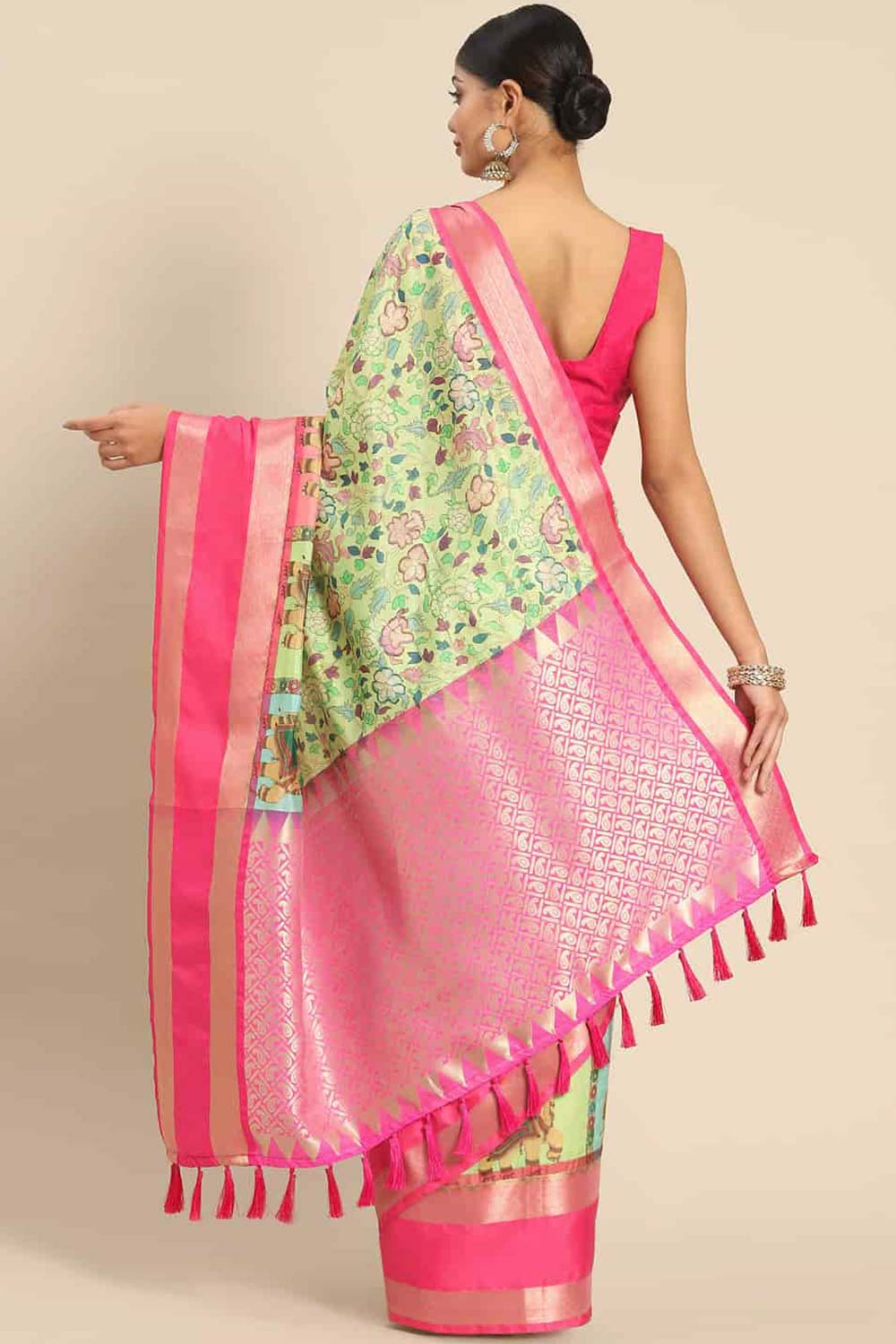 Green Zari Art Silk Saree