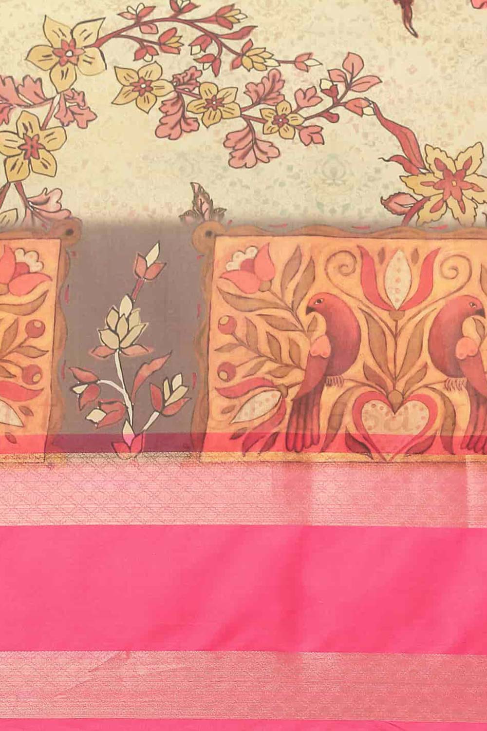 Beige Zari Art Silk Saree