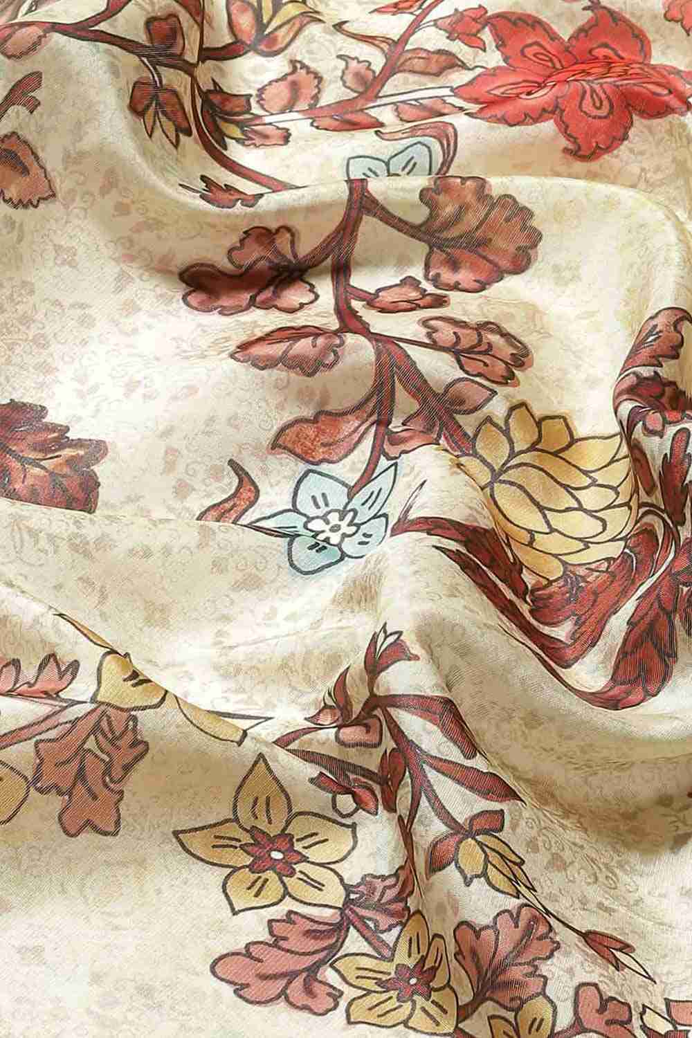 Beige Zari Art Silk Saree