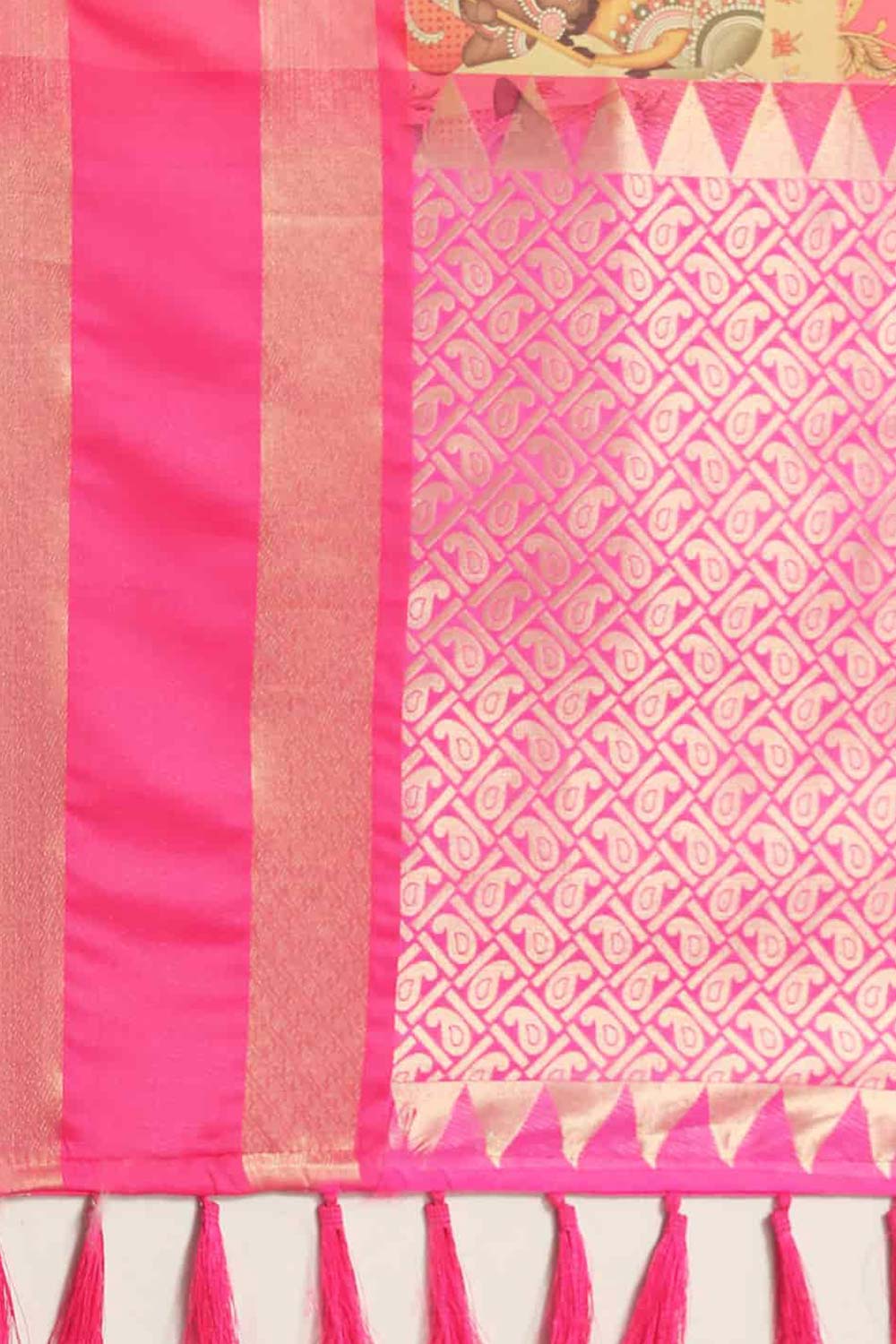 Pink Zari Art Silk Saree