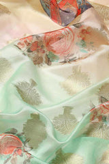 Buy Green Soft Art Silk Floral Printed Banarasi Saree Online