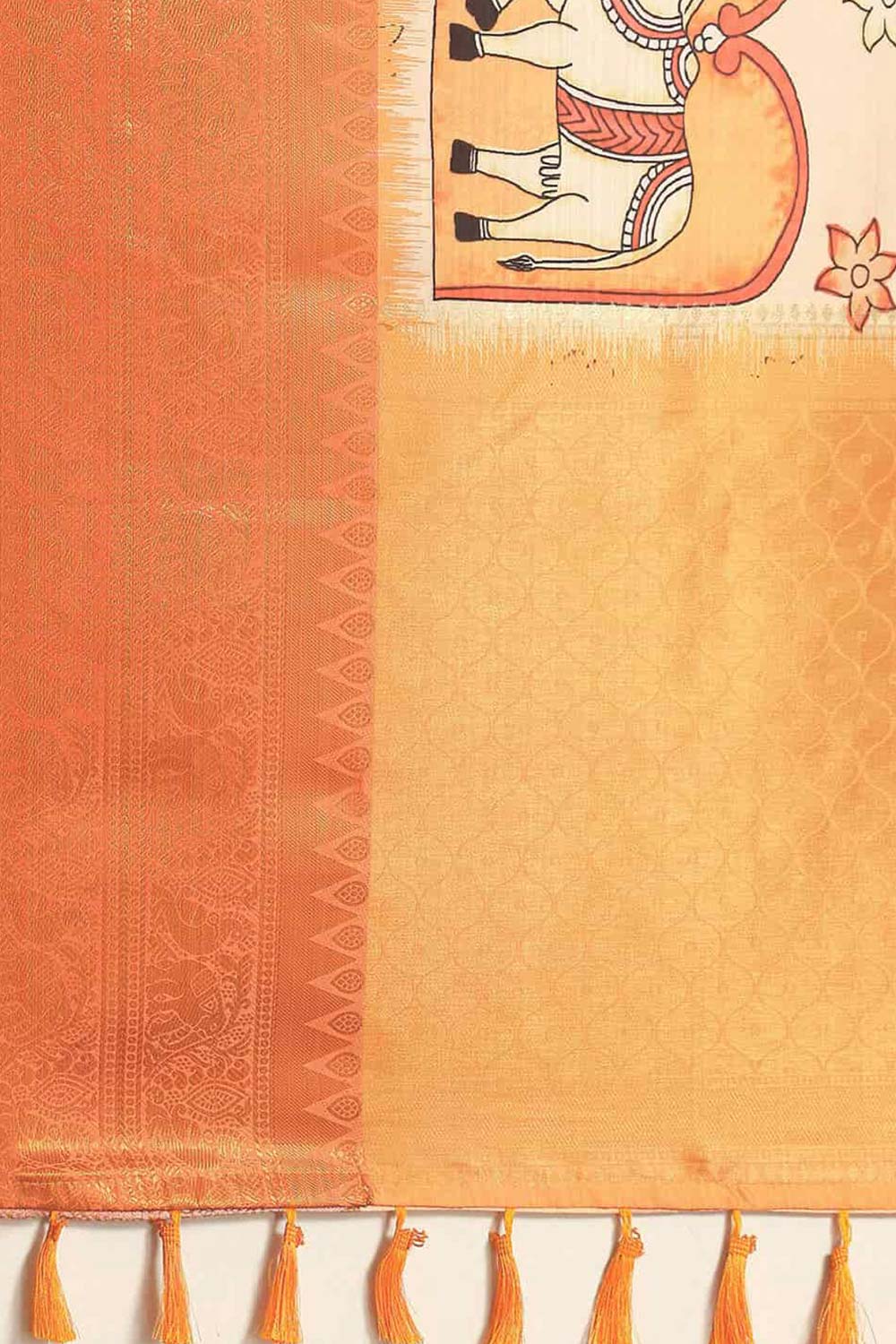 Peach Zari Art Silk Saree