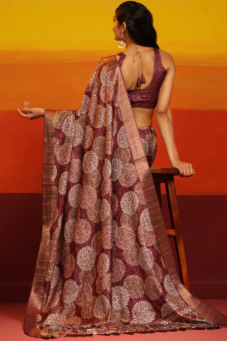 Banarasi Kota Silk Woven Saree With Unstitched Blouse Piece