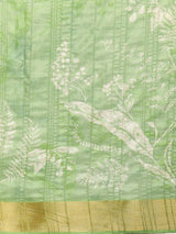 Green Soft Silk Digital Print Saree