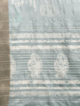 Grey Soft Silk Digital Print Saree