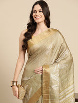 Olive Soft Silk Digital Print Saree