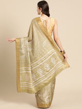 Olive Soft Silk Digital Print Saree