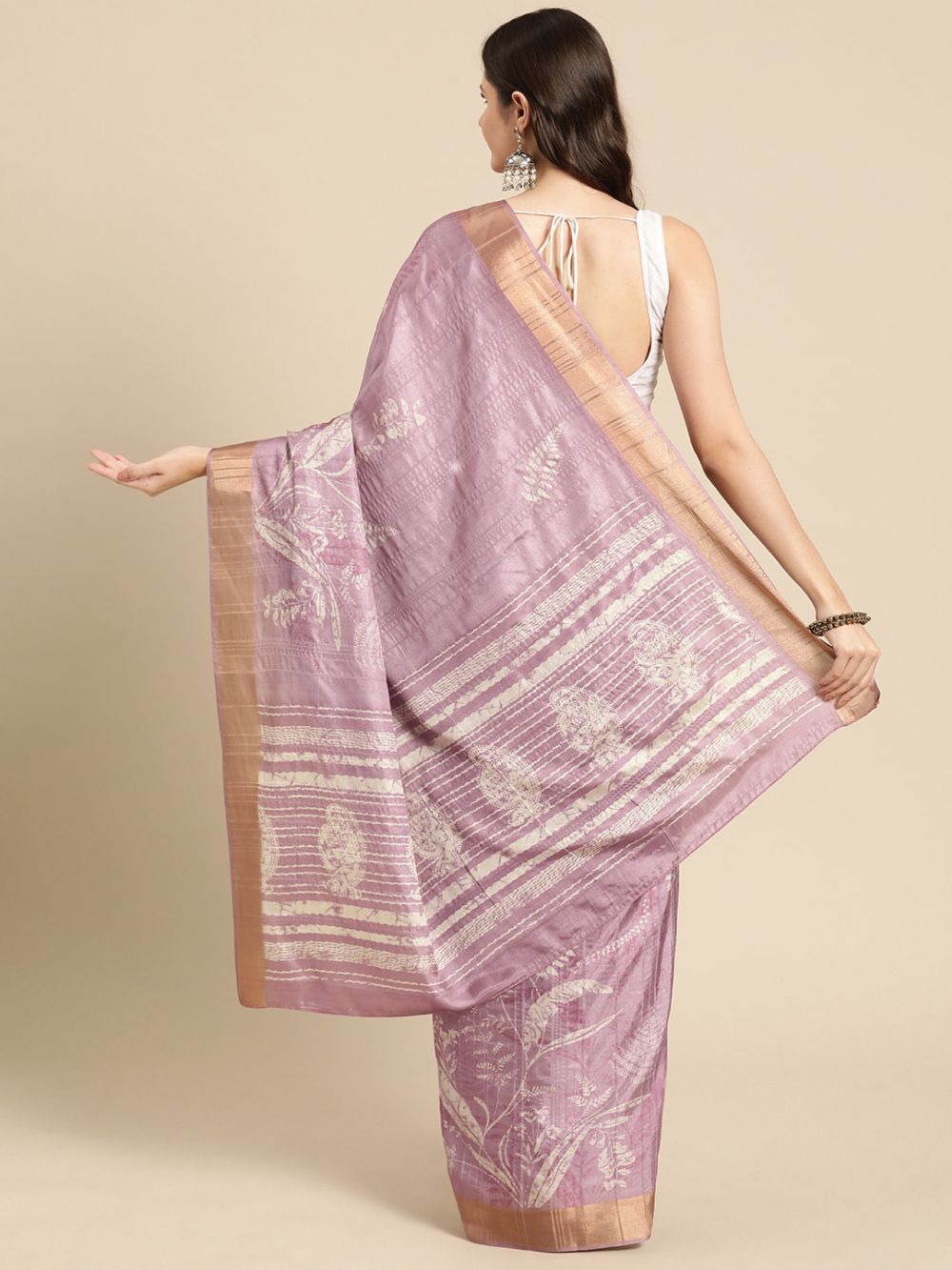 Purple Soft Silk Digital Print Saree