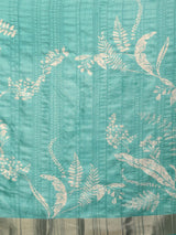 Teal Soft Silk Digital Print Saree