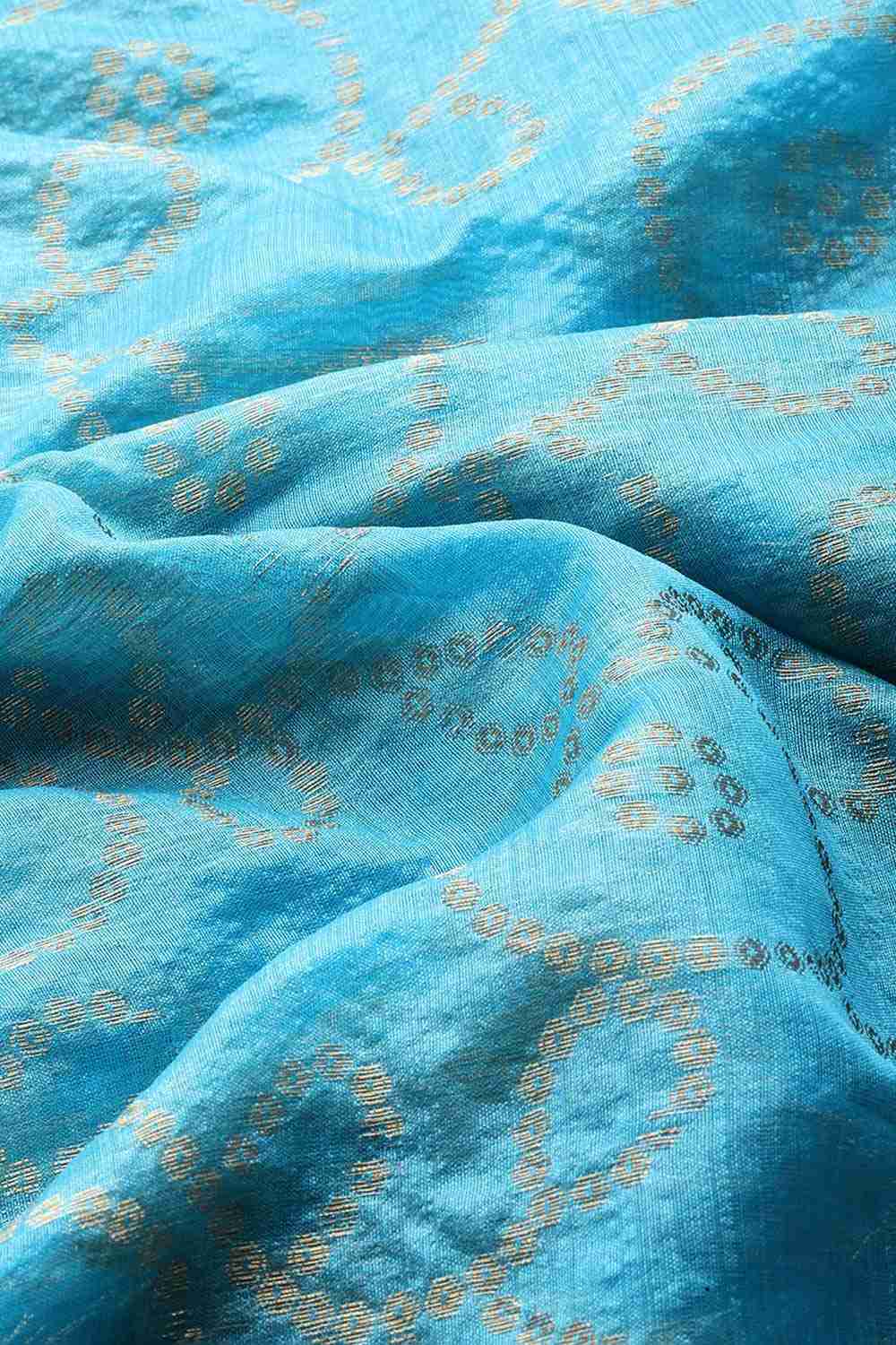 Blue Woven Silk Blend Saree