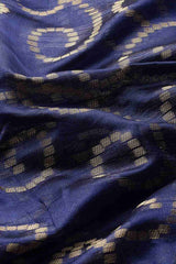 Navy Blue Woven Silk Blend Saree