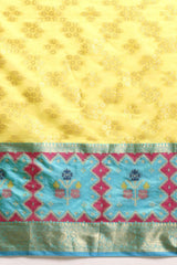 Yellow Woven Silk Blend Saree