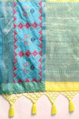 Yellow Woven Silk Blend Saree