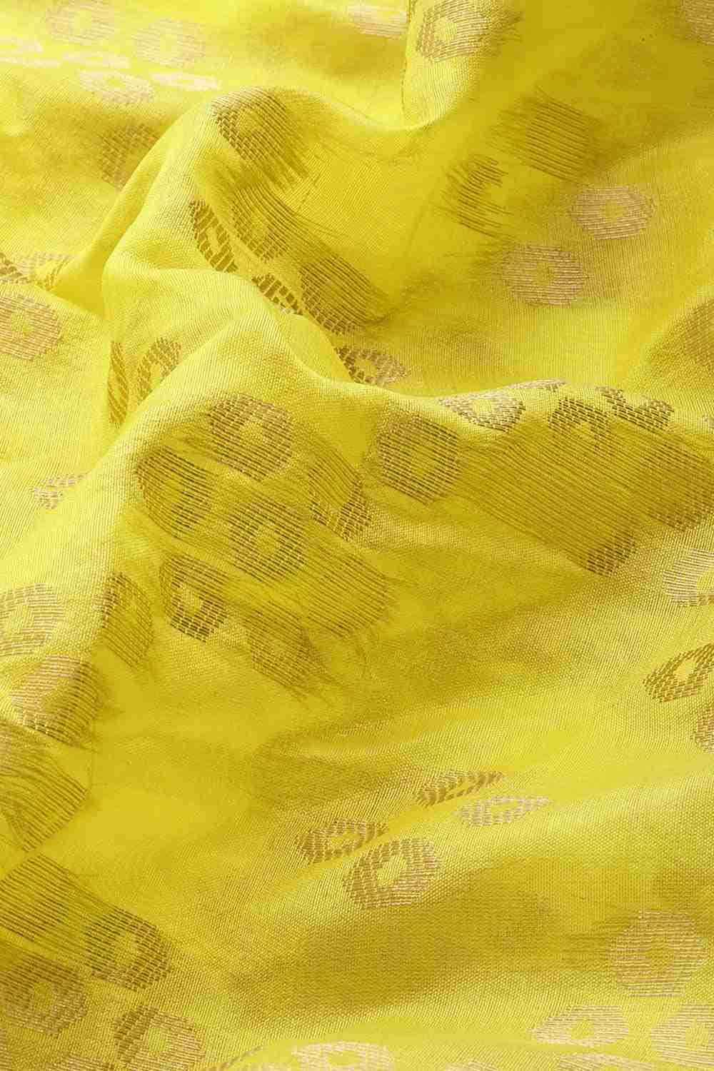 Yellow Woven Silk Blend Saree