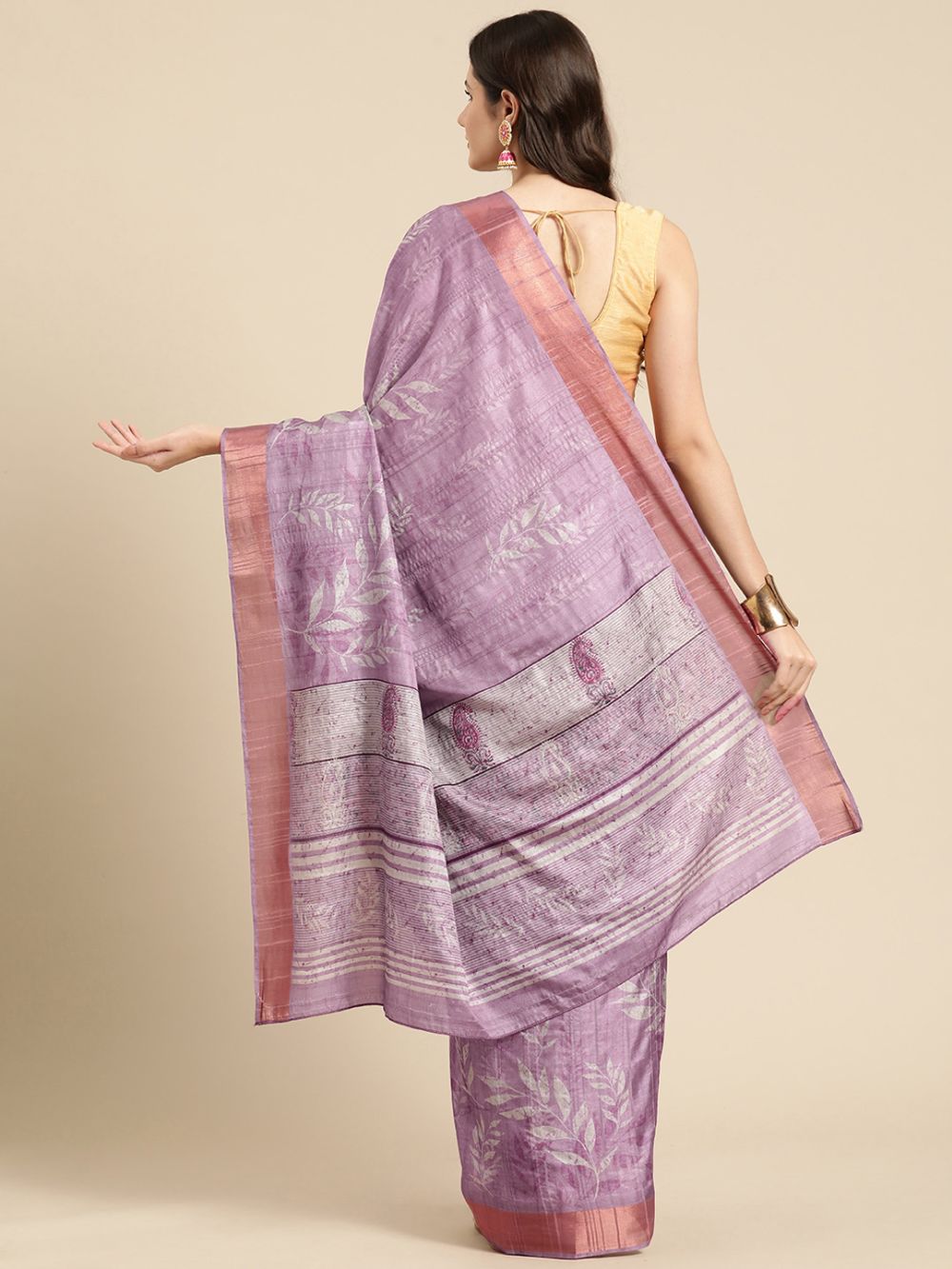 Lavender Soft Silk Digital Print Saree