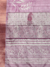 Lavender Soft Silk Digital Print Saree