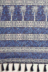 Buy Blue Cotton Block Printed Handloom Saree Saree Online