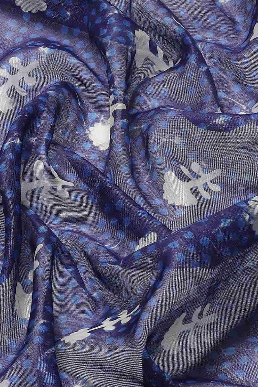 Buy Blue Cotton Block Printed Handloom Saree Saree Online