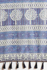 Buy Blue Cotton Block Printed Handloom Saree Saree Online