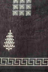 Buy Black Cotton Ethnic Motifs Banarasi Saree Online