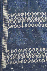 Buy Blue Cotton Block Printed Handloom Saree Saree Online