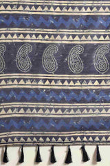 Buy Blue Cotton Block Printed Handloom Saree Saree Online