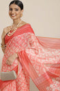 Buy Pink Cotton Block Printed Handloom Saree Saree Online