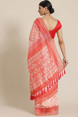 Buy Pink Cotton Block Printed Handloom Saree Saree Online