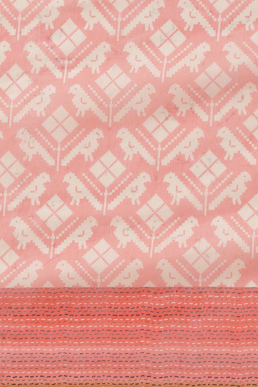 Buy Pink Cotton Block Printed Handloom Saree Saree Online