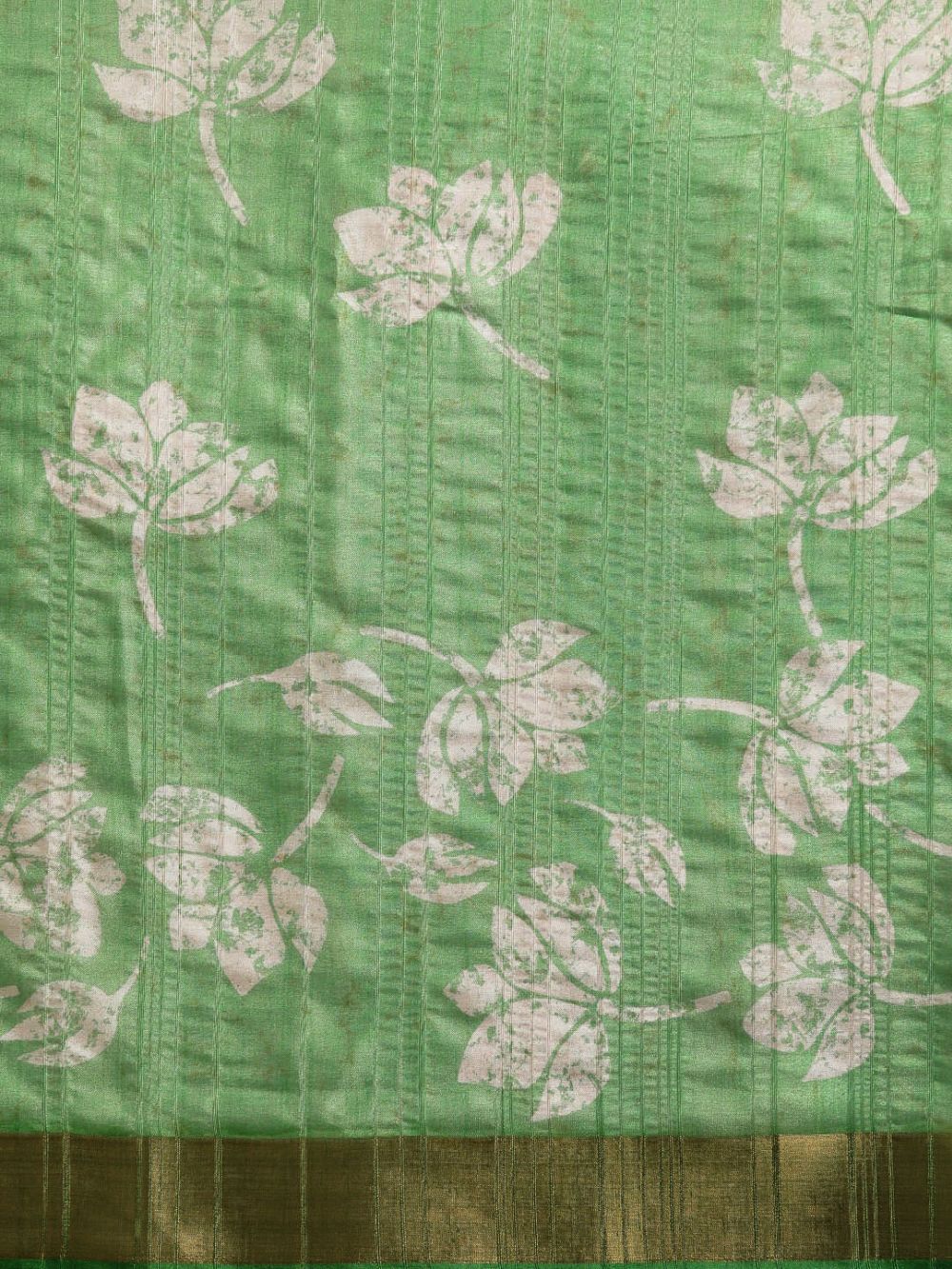 Green Soft Silk Digital Print Saree