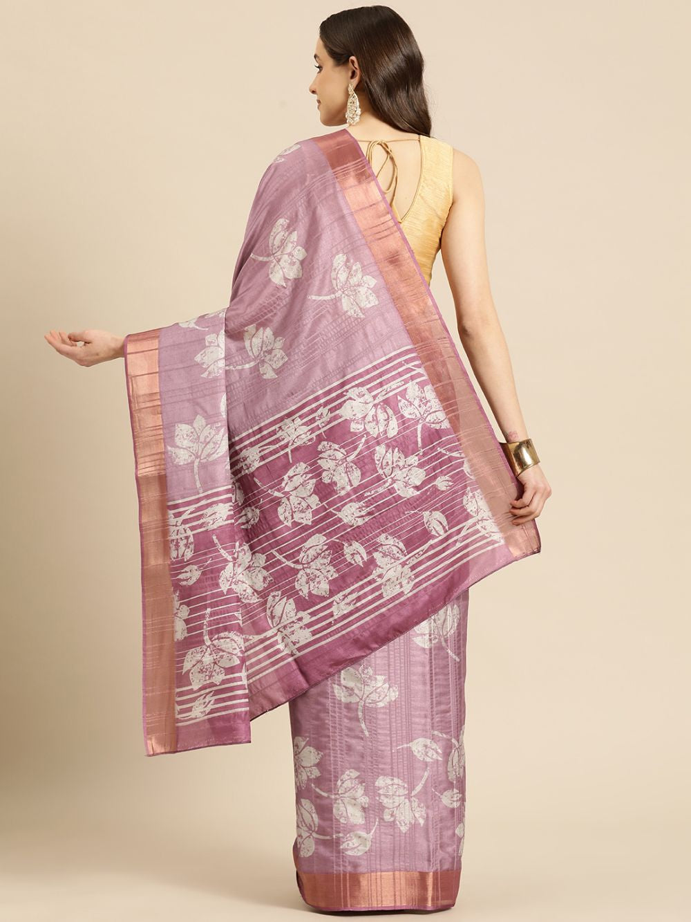 Purple Soft Silk Digital Print Saree