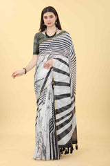 Black Zari Cotton Blend Saree