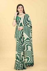 Green Zari Cotton Blend Saree